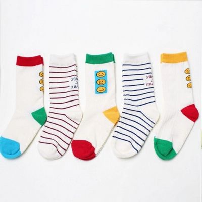 유아 아동 j스타트 5켤레 세트 심플한 긴목 양말