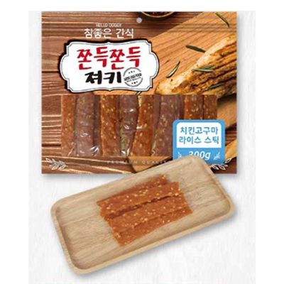강아지 쫀득 져키 치킨 고구마 라이스 300g 1P 간식(WFLSD6M)
