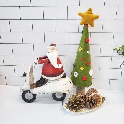 스쿠터 산타클로스 철제 장식 (라지)