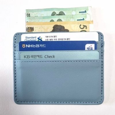 슬림 카드 지갑 컬러 20대 30대 심플 고급 가죽 미니 남녀공용(WFLSJNO)