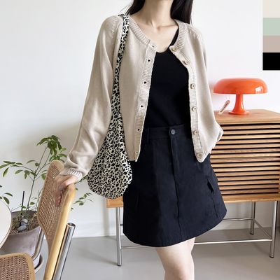 CAT 1018 여자프리버튼 니트가디건