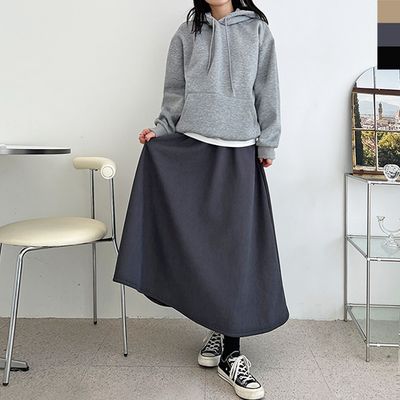 GAA FW1051W 여자 겨울 코듀로이 골덴 플레어 롱 스커