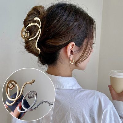 여성 헤어 악세 사리 메탈 스네이크 집게핀