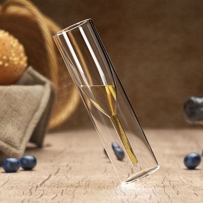 이중유리 샴페인잔 플루트 와인잔 유리컵(WFLOUL0)