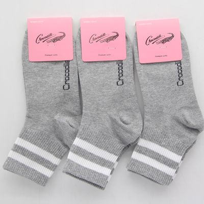 여자 중목양말 그레이 회색 크로커다일 3켤레 세트