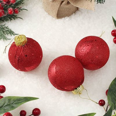 [도토로]블링 글리터 장식볼 3p(8cm) (샤인레드)