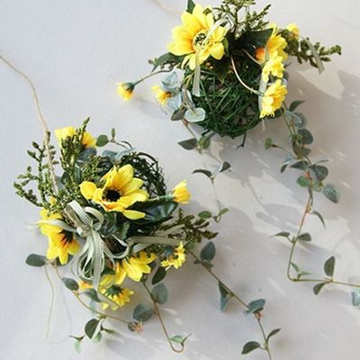 해바라기 가렌드 벽걸이 장식 생일파티 인테리어조화 조화장식 덩굴식물 꽃가랜드 넝쿨(WFPAHWY)