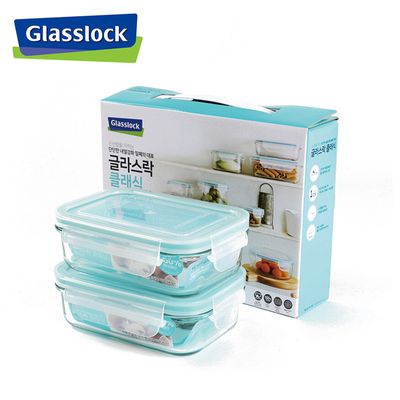 글라스락 클래식 직사각 400ml 2조