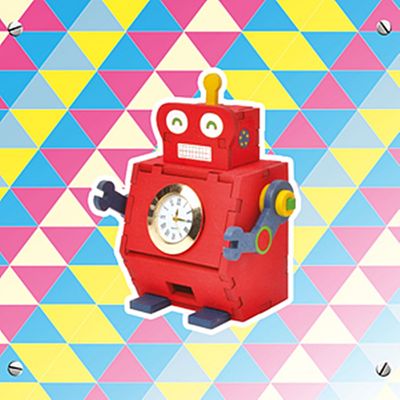 DIY 나무 모형 조립 키트 시계 로봇 YM-863-4