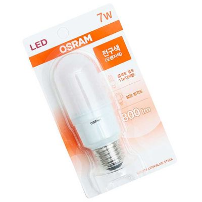 OSRAM 절전형 LED램프 7W 전구색 오렌지색