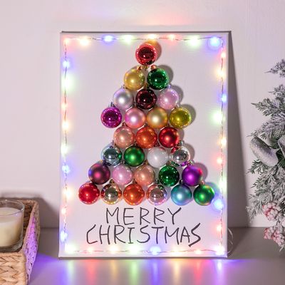 크리스마스 액자 트리 벽 장식 LED 레인보우 40cm