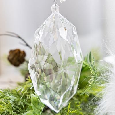 크리스마스 큐빅 장식 점보 다이아몬드 직팔각 7x14cm