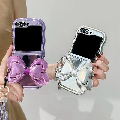 갤럭시Z플립 6 5 4 3 리본 스트랩 물결 실리콘 케이스