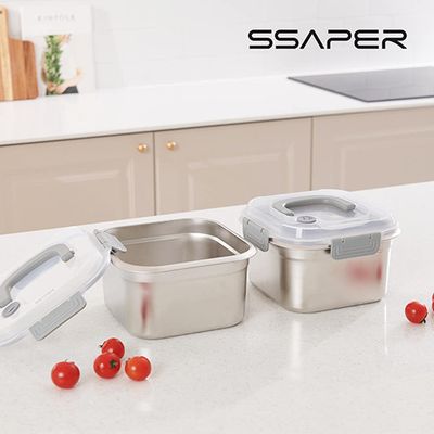 셰퍼 스퀘어락 패밀리 스텐 밀폐용기 2종 세트 2500*2