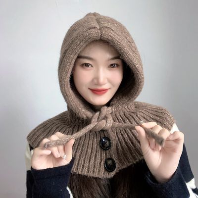 [아일렌]뉴윈터 니트 후드 넥워머(브라운)