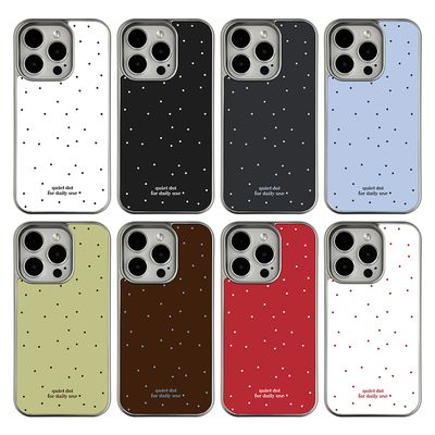 9C9C 도트 패턴 맥세이프 실버 글로시 케이스