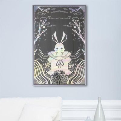 ix896-나전칠기토끼일러스트_중형메탈액자