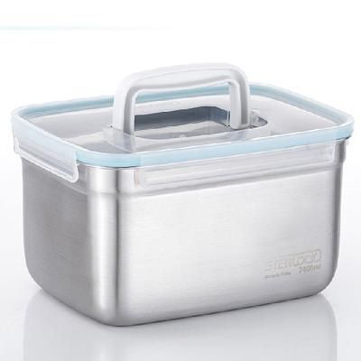 PURE 스테인레스스틸 핸디 밀폐용기 3호 용량 7400ml