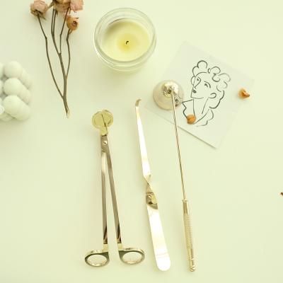 골드 캔들 관리 3종 향초 심지 디퍼 가위 용품 도구