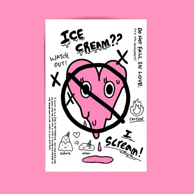 Caution 일러스트 엽서