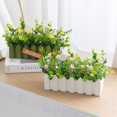 물망초 조화 화분 안개 울타리 set 14cm 2컬러 장식