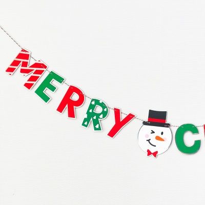 J 레터배너 스노우맨 크리스마스 가랜드