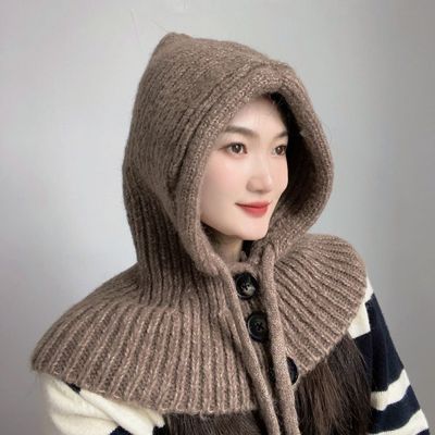 뉴윈터 넥워머 브라운 후드 니트(WD58204)