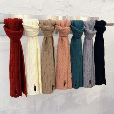 [애슬릿]꽈배기 니트 커플 쁘띠 숏 머플러 목도리