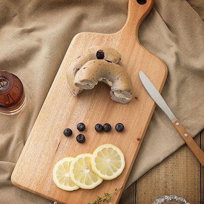 수앤리빙 마호가니 핸들형 플레이팅 나무도마 - 대