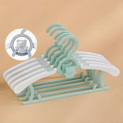 어린이 길이조절 옷걸이 논슬립 그린 10개세트 F671