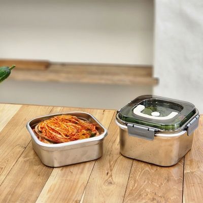 아비스 스텐 밀폐용기 1.8L+2.5L 정사각 2종 세트