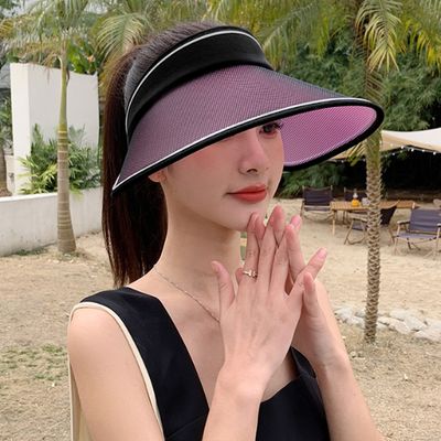 컬러 변색 썬캡(블랙) 햇빛차단 챙넓은모자