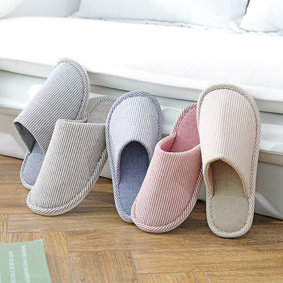 여성 이루 발편한 줄무늬 층간소음 실내화