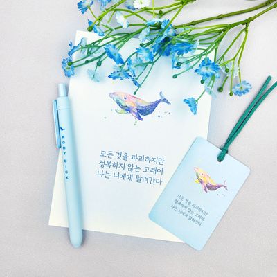 모비딕 필사엽서+볼펜+책갈피세트