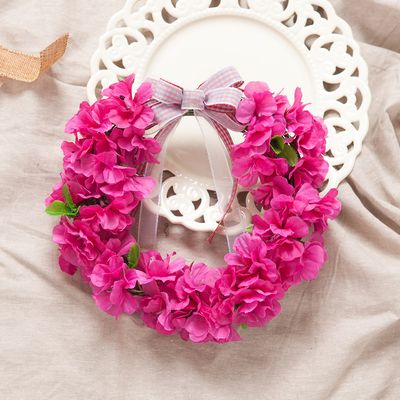 진달래 조화 리스 아름드리 26cm 인테리어 장식 소품