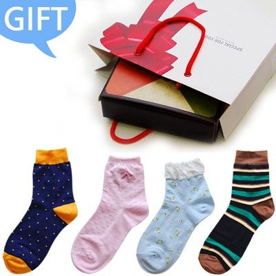 [GIFT] 패션양말 남녀 4종 선물세트 *고급스러운 선물 포장*
