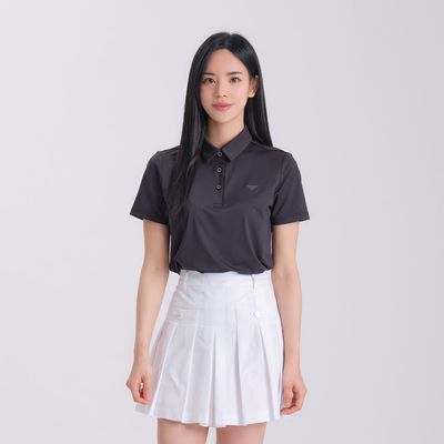 골피아 여자 스포츠 카라 반팔 티셔츠 골프웨어 블랙