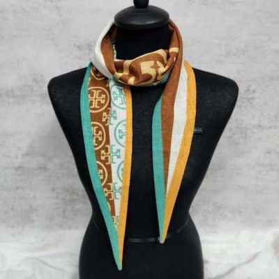 [애슬릿]린넨 스카프 여성 봄 비비드 양면 마 마름모