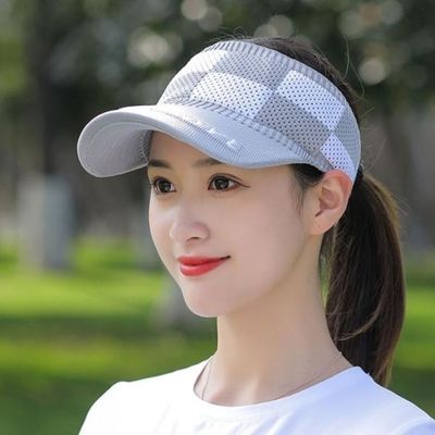 스판 스포츠 체크 썬캡 봄 여름 모자 햇빛가리개 여성 선캡 창넓은 가을 비치 골프(WFLRAX3)