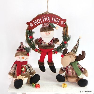 크리스마스 캐릭터 우드 리스크리스마스산타성탄절