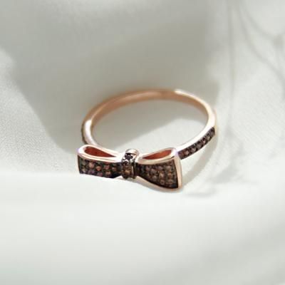 제이로렌 91R0514 꼬냑다이아큐빅 리본 실버반지