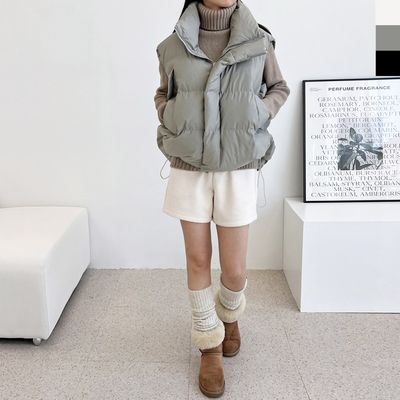 여자 포그니 하이넥 오버핏 패딩 조끼 여성 아우터