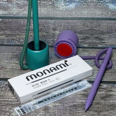 모나미  데스크볼펜 스톱펜 롤링펜-S 리필심 1타(12개