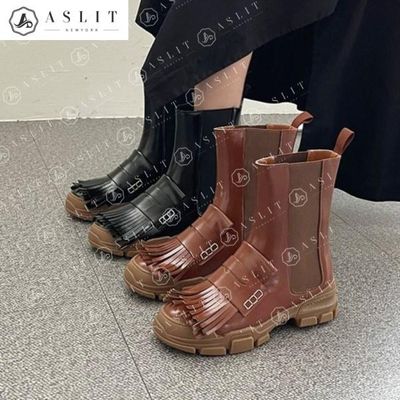 [애슬릿]프린지 장식 첼시 워커 앵클 부츠 5cm