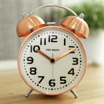 빅 트윈벨 알람 탁상시계(핑크골드)(W007B6A)