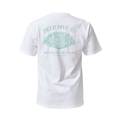 14수 반팔 티셔츠 코튼 숏 화이트 Coral reef Green