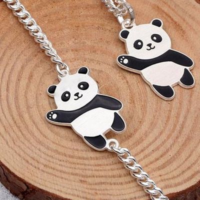[애슬릿]925 실버 안녕 팬더 유아 아동 체인 은 팔찌