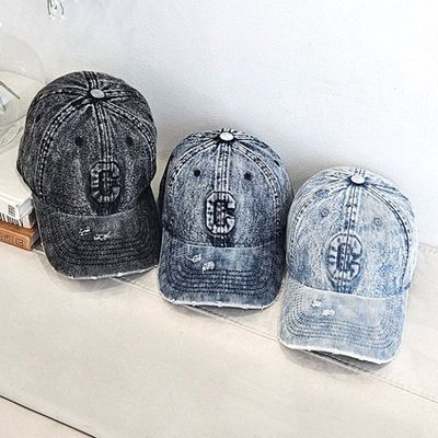 [애슬릿]워싱 데님 C 빈티지 볼캡 남녀공용 야구 모자