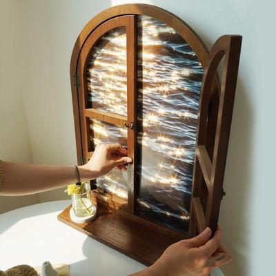 열리는 창문 아치 액자 우드 원목 프레임 대형 포스터