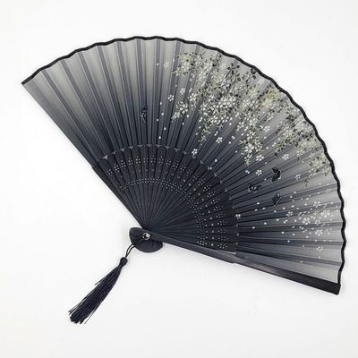 일본 접이식 수채화부채(블랙 나비)(WFIN6FX)